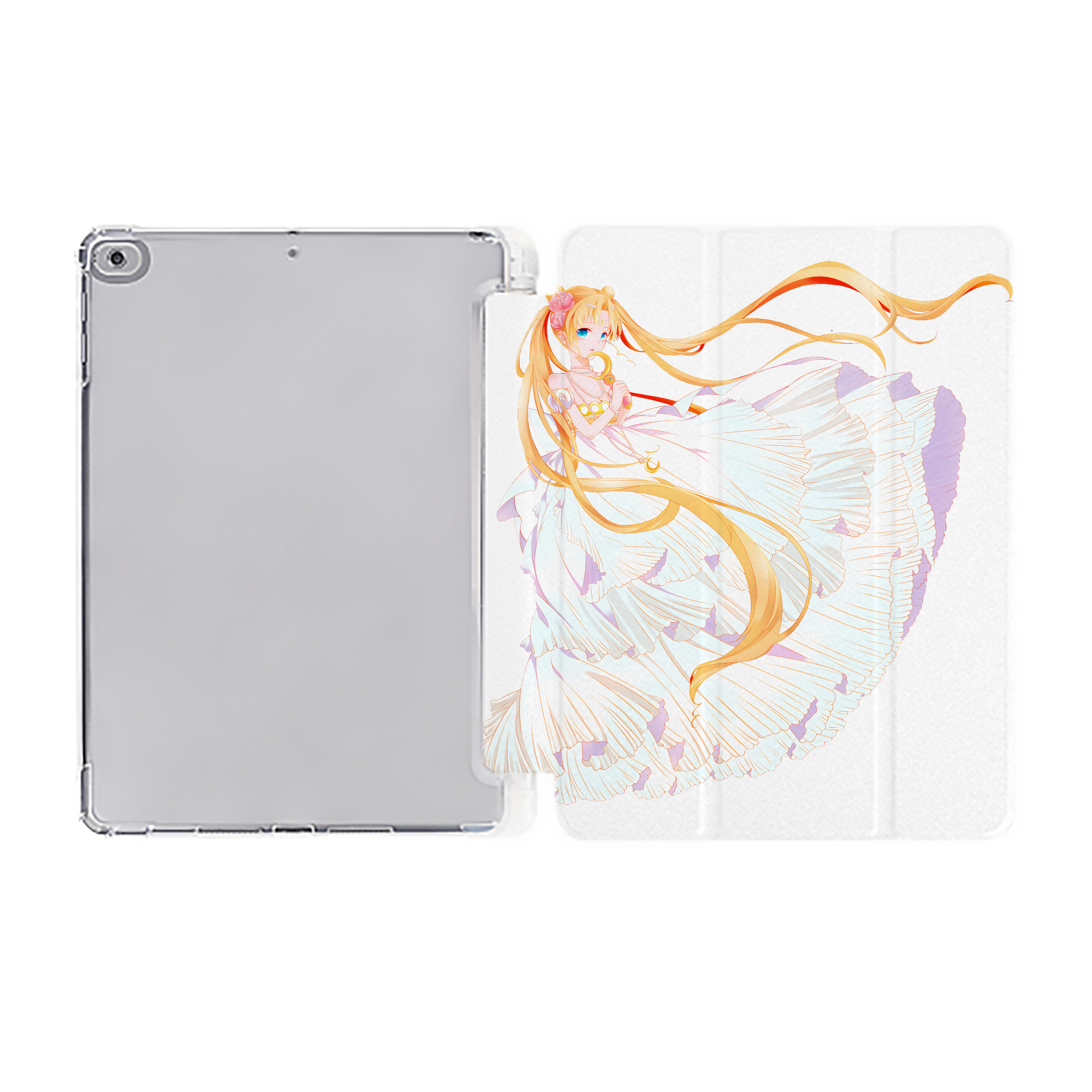 （画像用） 美少女戦士セーラームーン 愛野 美奈子 あいの みなこ Sailor Moon Aino Minako IPad ケース ペン収納付き 三つ折りスタンド PUレザー×シリコン 対応機種9.5/10.5/10.9インチ